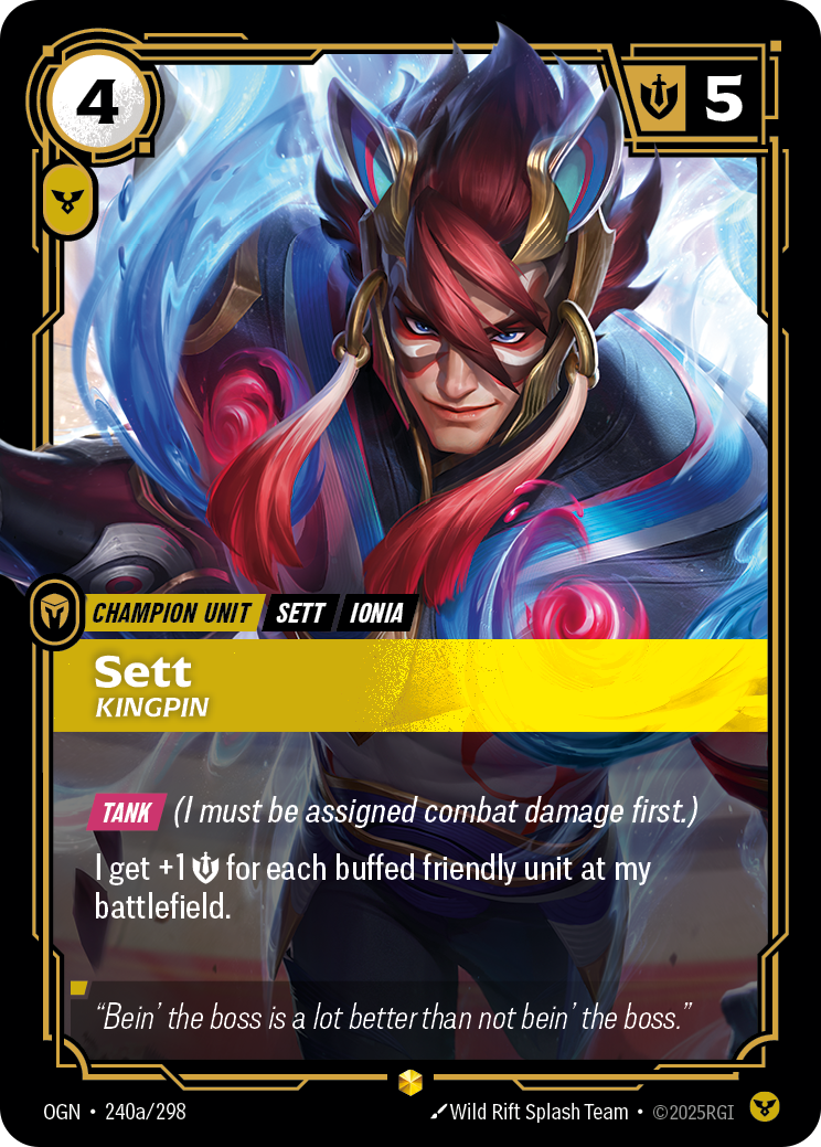Sett, Kingpin (Champion Unit) (OGN-240a/298) (Showcase)