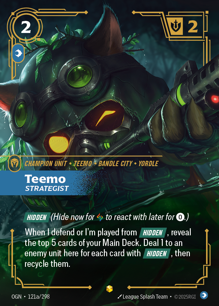 Teemo, Strategist (Champion Unit) (OGN-121a/298) (Showcase)