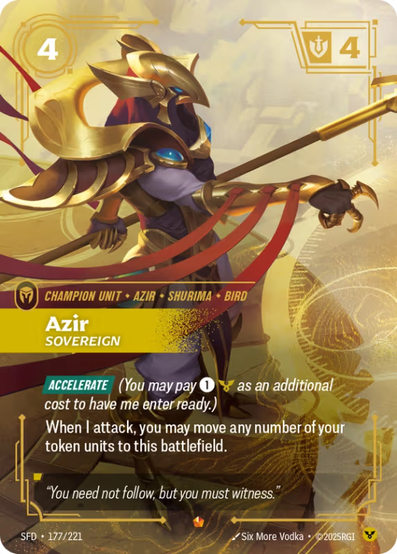 Azir, Sovereign (Champion Unit) (SFD-177/221) (Epic)