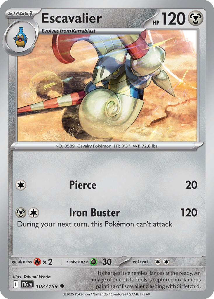 Escavalier (Stage 1 Pokémon) (JTG-102/159) (Uncommon)