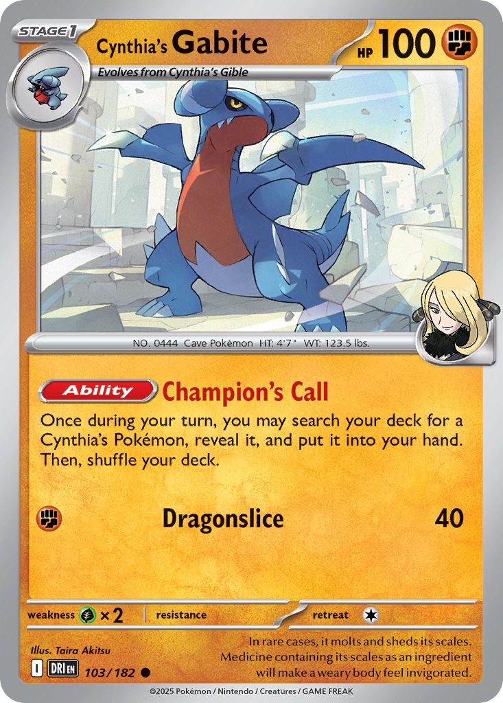 Cynthia's Gabite (Stage 1 Pokémon) (DRI-103/182) (Common)