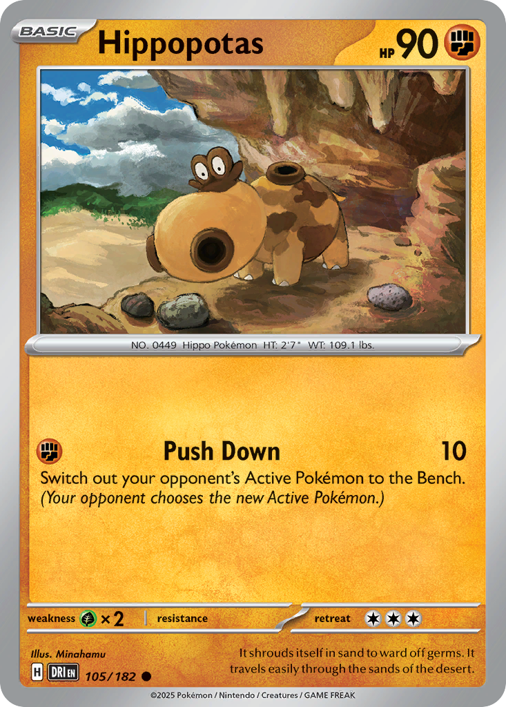 Hippopotas (Basic Pokémon) (DRI-105/182) (Common)