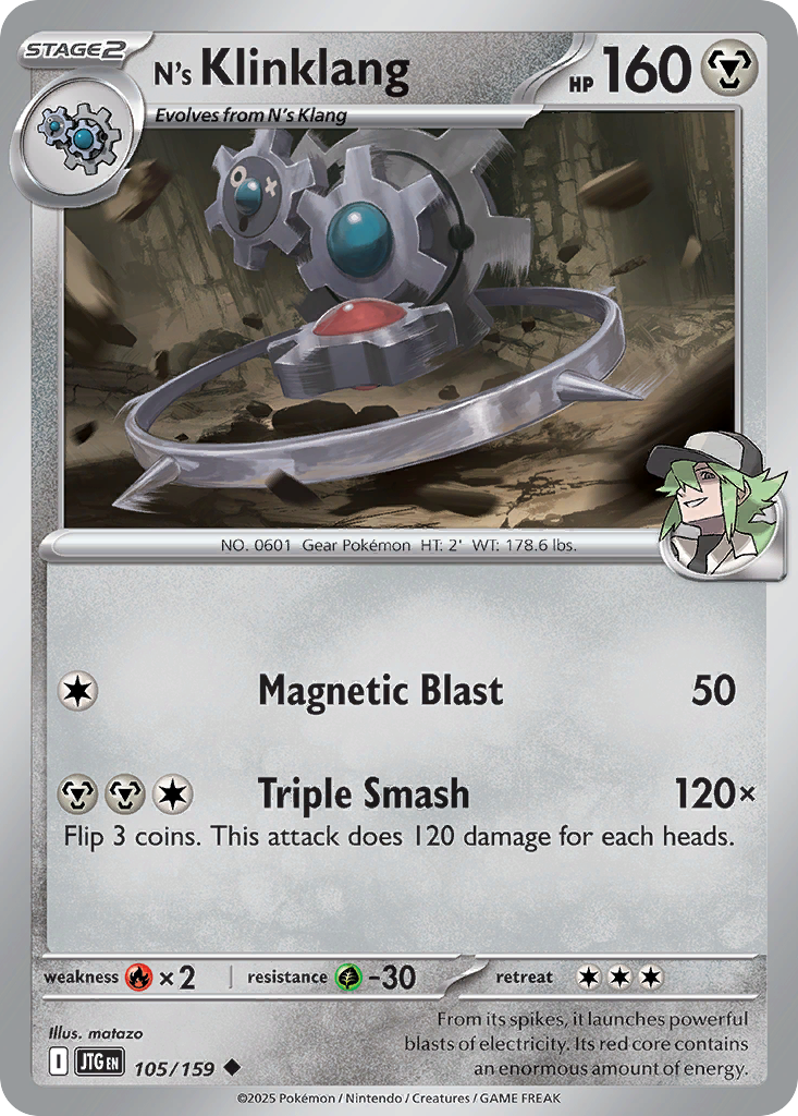 N's Klinklang (Stage 2 Pokémon) (JTG-105/159) (Uncommon)