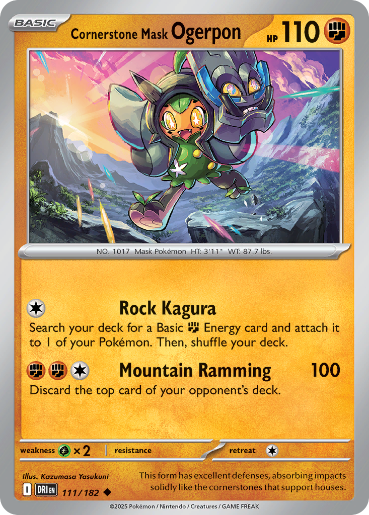 Cornerstone Mask Ogerpon (Basic Pokémon) (DRI-111/182) (Uncommon)