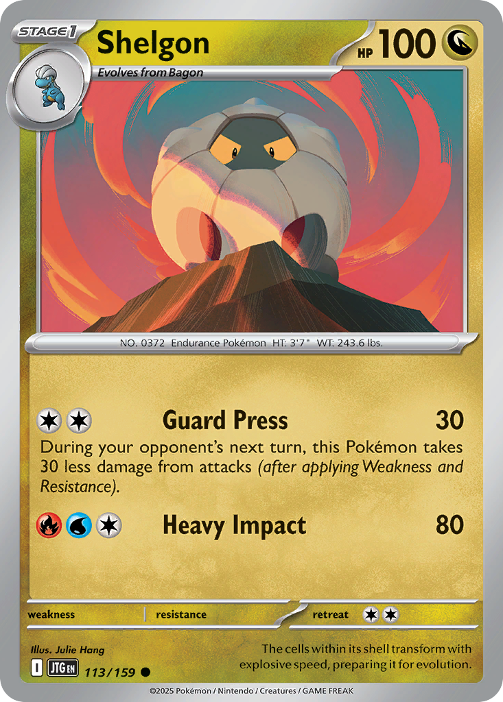 Shelgon (Stage 1 Pokémon) (JTG-113/159) (Common)