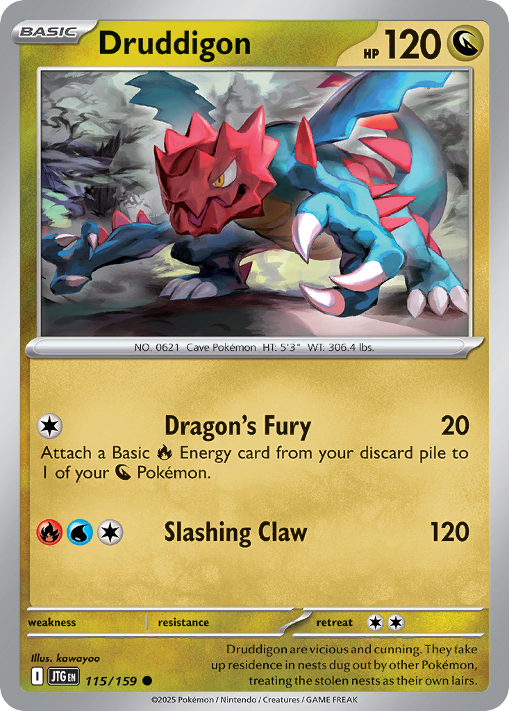 Druddigon (Basic Pokémon) (JTG-115/159) (Common)