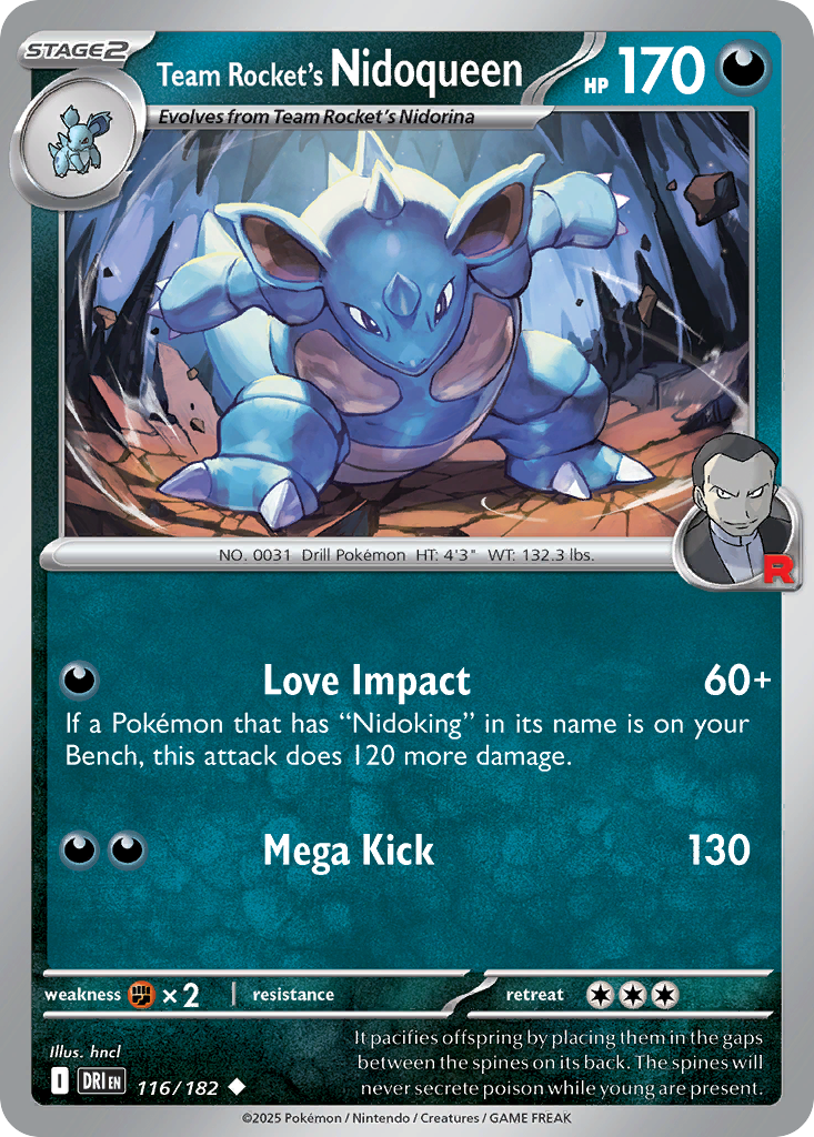Team Rocket's Nidoqueen (Stage 2 Pokémon) (DRI-116/182) (Uncommon)