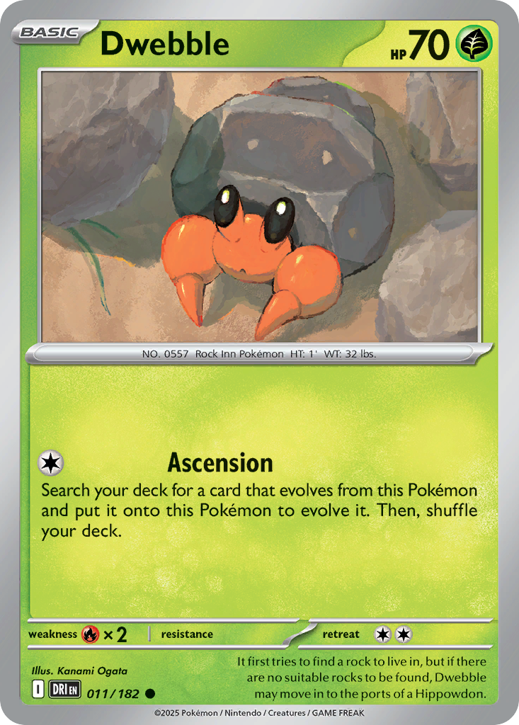 Dwebble (Basic Pokémon) (DRI-011/182) (Common)