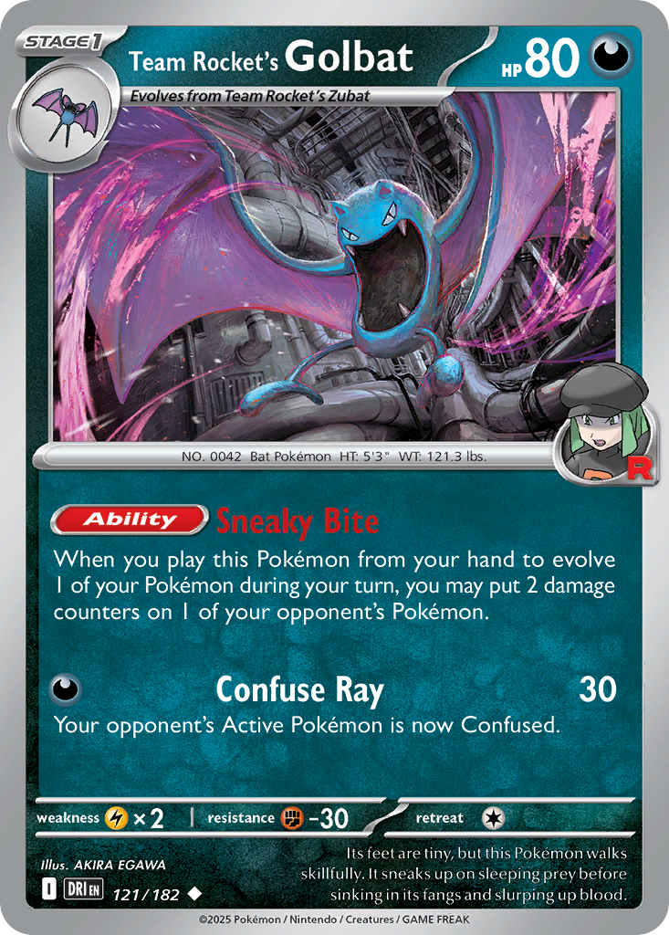 Team Rocket's Golbat (Stage 1 Pokémon) (DRI-121/182) (Uncommon)