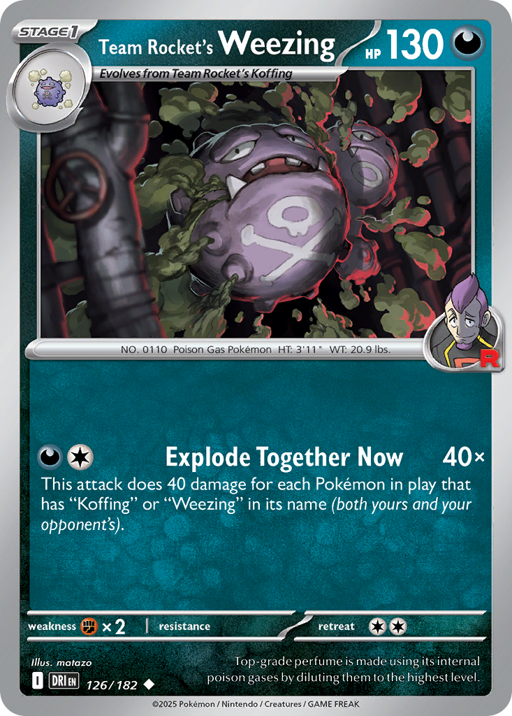 Team Rocket's Weezing (Stage 1 Pokémon) (DRI-126/182) (Uncommon)