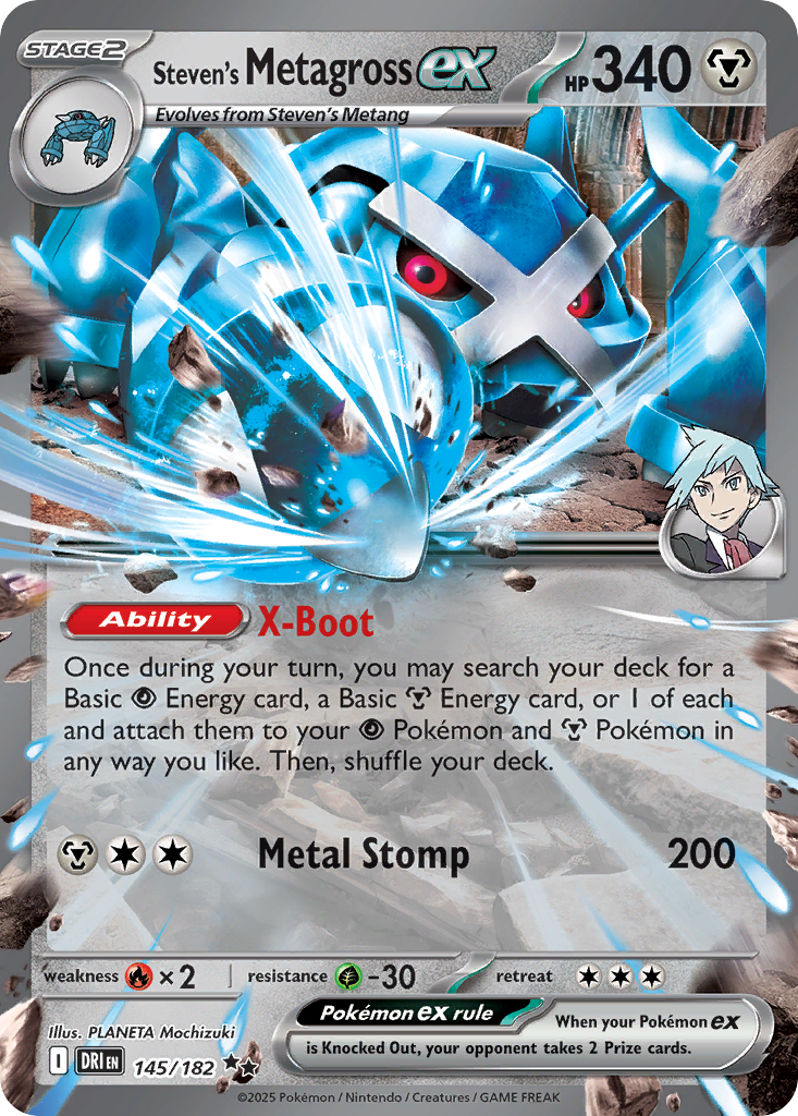 Steven's Metagross ex (Stage 2 Pokémon ex) (DRI-145/182) (Double Rare)
