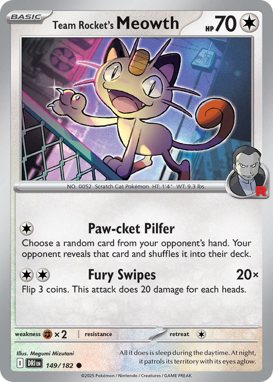 Team Rocket's Meowth (Basic Pokémon) (DRI-149/182) (Common)