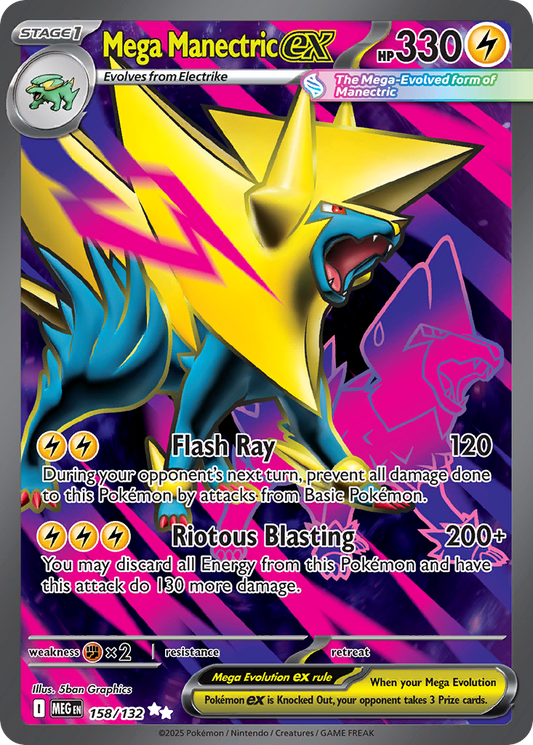 Mega Manectric ex (Mega Evolution Pokémon ex) (MEG-158/132) (Ultra Rare)