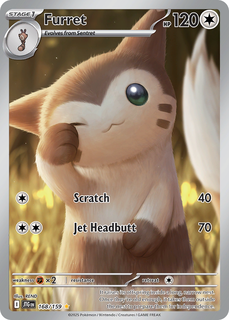 Furret (Stage 1 Pokémon) (JTG-168/159) (Illustration Rare)