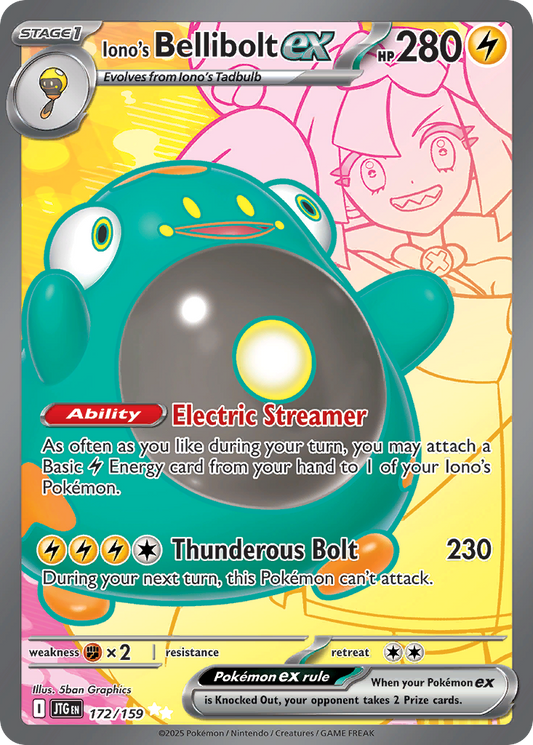 Iono's Bellibolt ex (Stage 1 Pokémon ex) (JTG-172/159) (Ultra Rare)