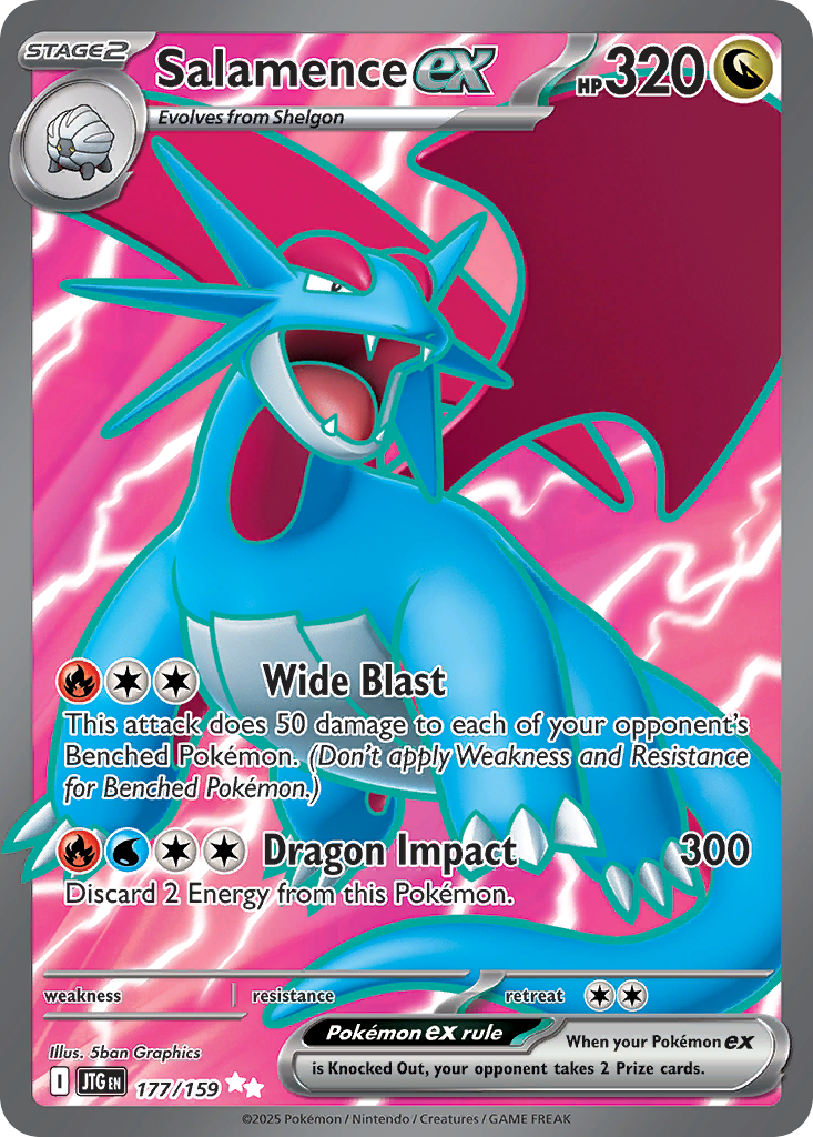Salamence ex (Stage 2 Pokémon ex) (JTG-177/159) (Ultra Rare)