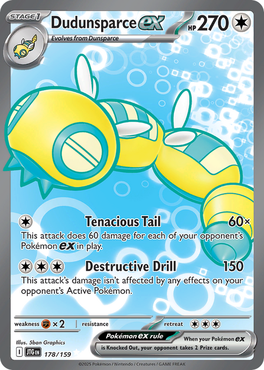 Dudunsparce ex (Stage 1 Pokémon ex) (JTG-178/159) (Ultra Rare)