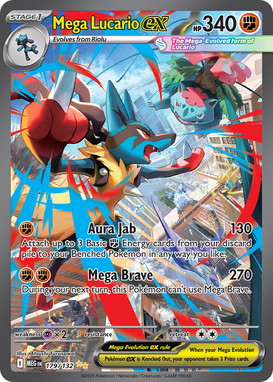 Mega Lucario ex (Mega Evolution Pokémon ex) (MEG-179/132) (Special Illustration Rare)