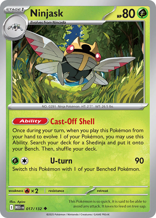 Ninjask (Stage 1 Pokémon) (MEG-017/132) (Uncommon)