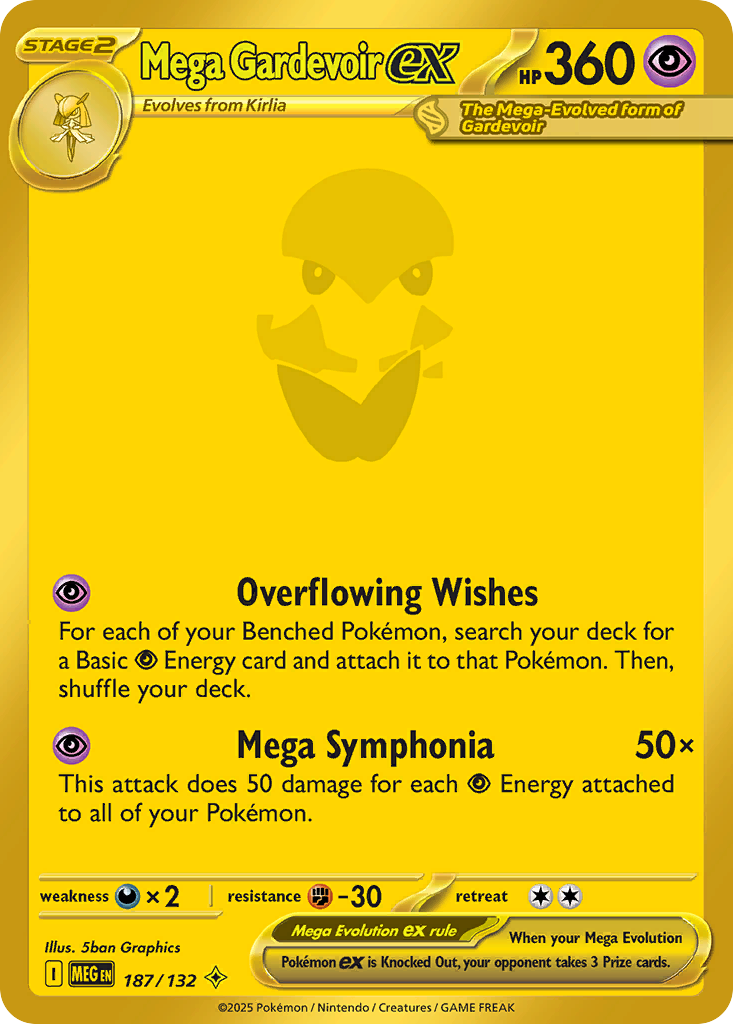 Mega Gardevoir ex (Mega Evolution Pokémon ex) (MEG-187/132) (Mega Hyper Rare)