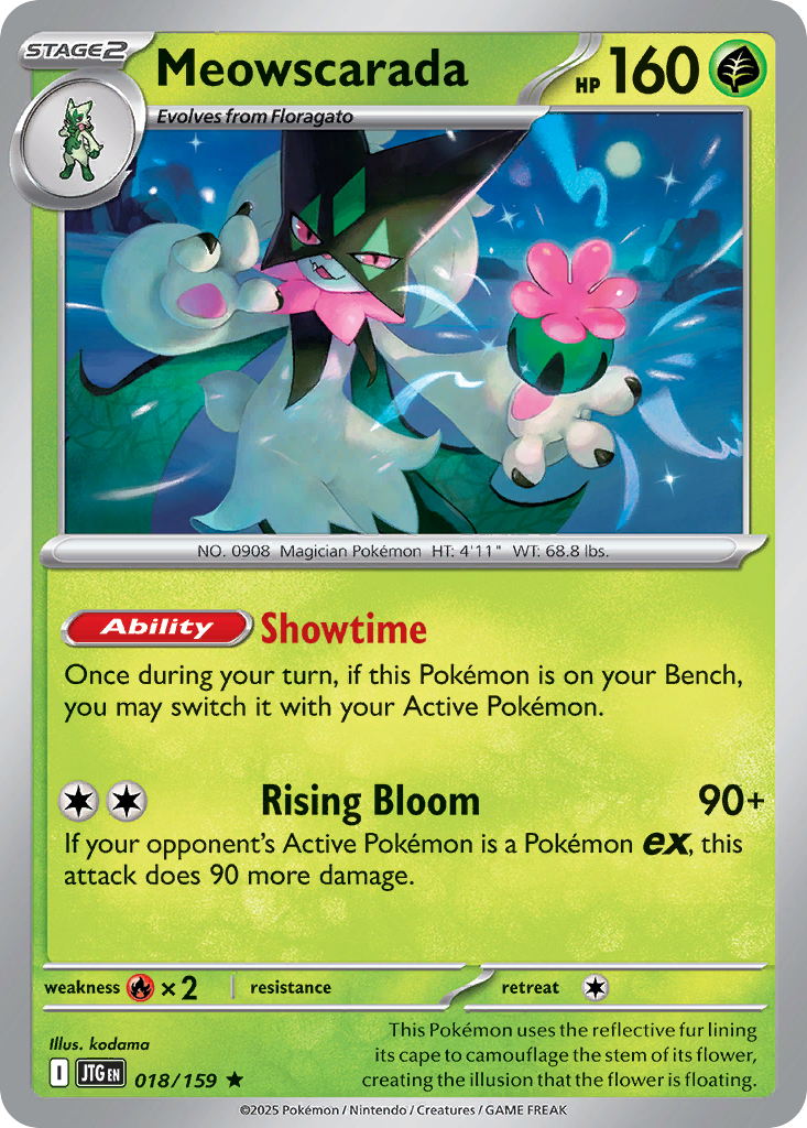 Meowscarada (Stage 2 Pokémon) (JTG-018/159) (Rare)