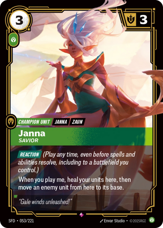Janna, Savior (Champion Unit) (SFD-053/221) (Rare)