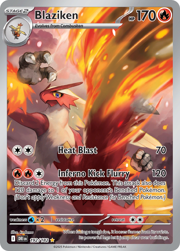 Blaziken (Stage 2 Pokémon) (DRI-192/182) (Illustration Rare)