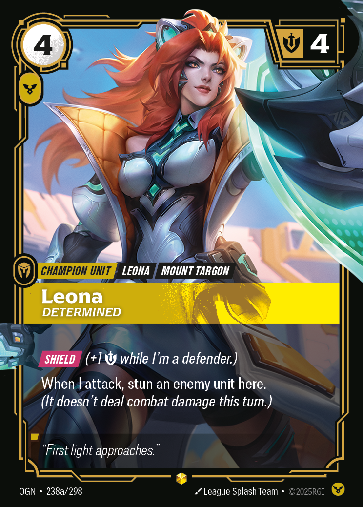 Leona, Determined (Champion Unit) (OGN-238a/298) (Showcase)