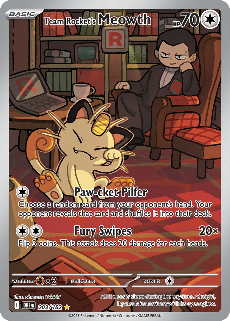 Team Rocket's Meowth (Basic Pokémon) (DRI-203/182) (Illustration Rare)