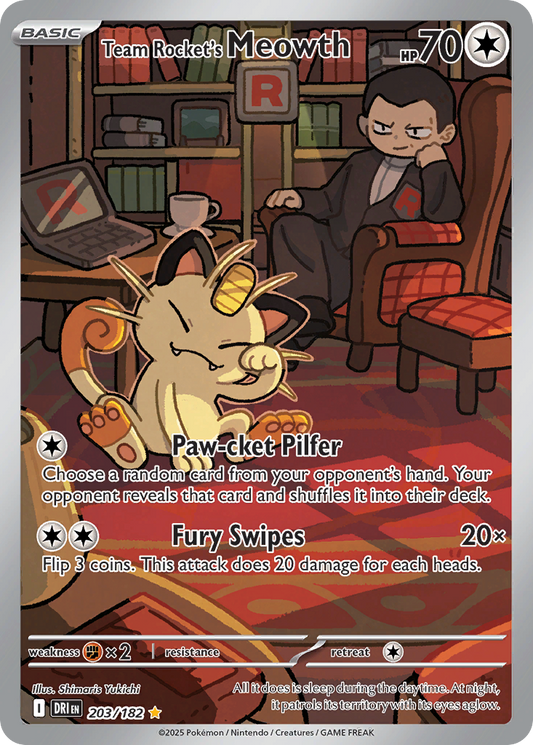 Team Rocket's Meowth (Basic Pokémon) (DRI-203/182) (Illustration Rare)