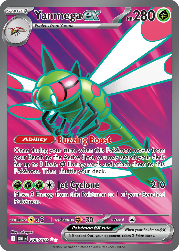 Yanmega ex (Stage 1 Pokémon ex) (DRI-206/182) (Ultra Rare)