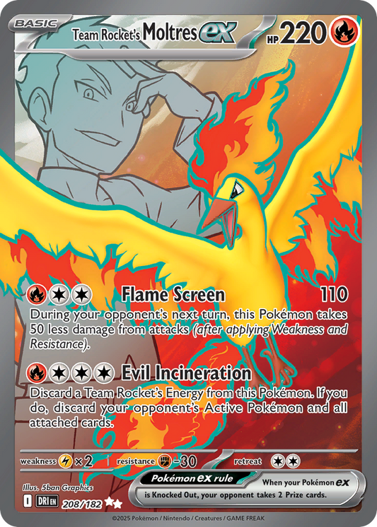 Team Rocket's Moltres ex (Basic Pokémon ex) (DRI-208/182) (Ultra Rare)