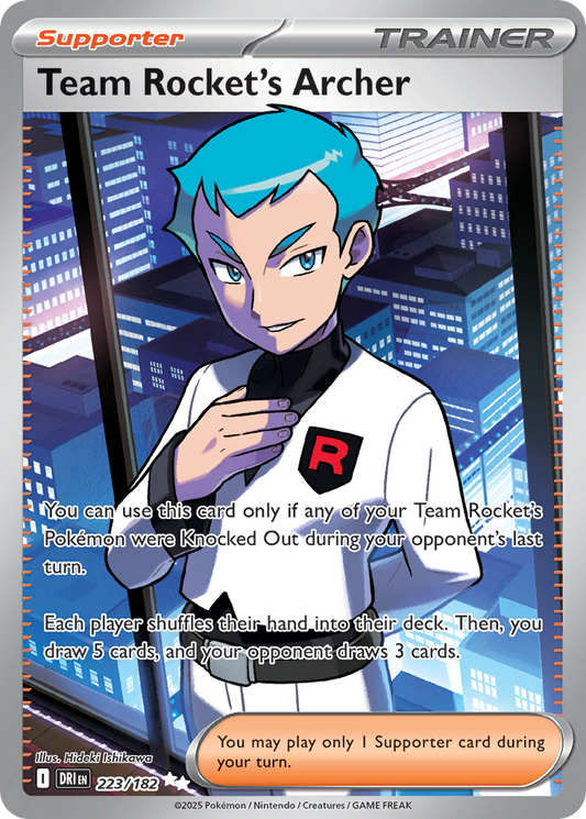 Team Rocket's Archer (Supporter) (DRI-223/182) (Ultra Rare)