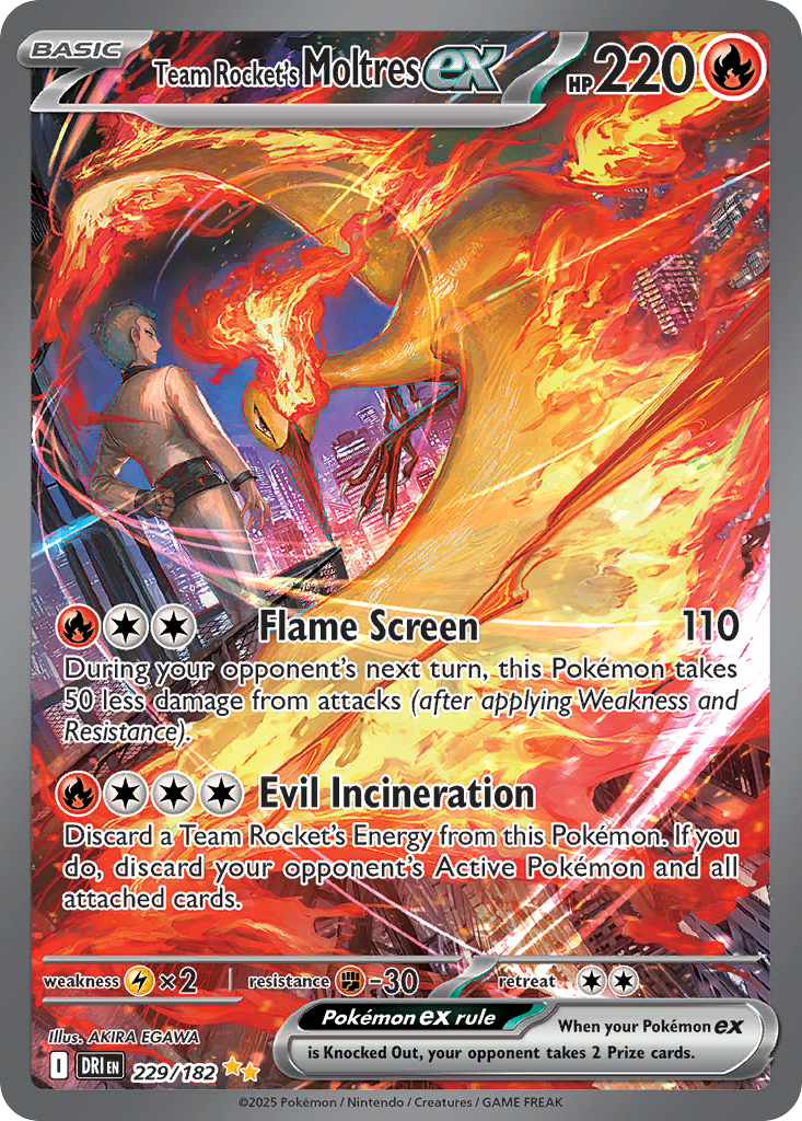 Team Rocket's Moltres ex (Basic Pokémon ex) (DRI-229/182) (Special Illustration Rare)