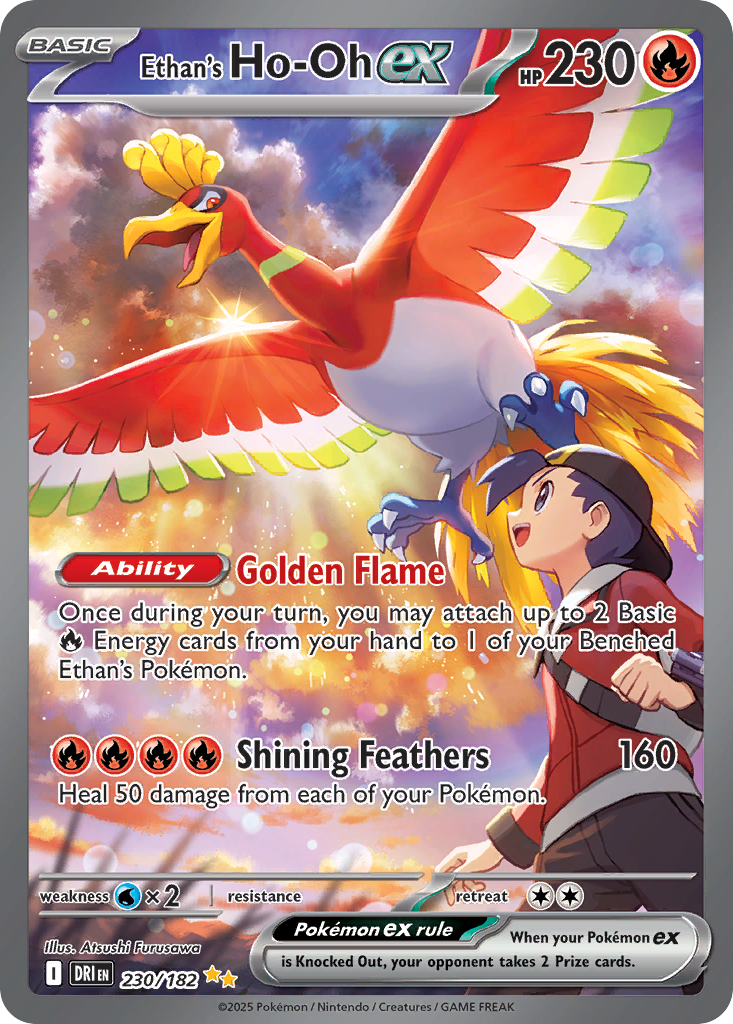Ethan's Ho-Oh ex (Basic Pokémon ex) (DRI-230/182) (Special Illustration Rare)