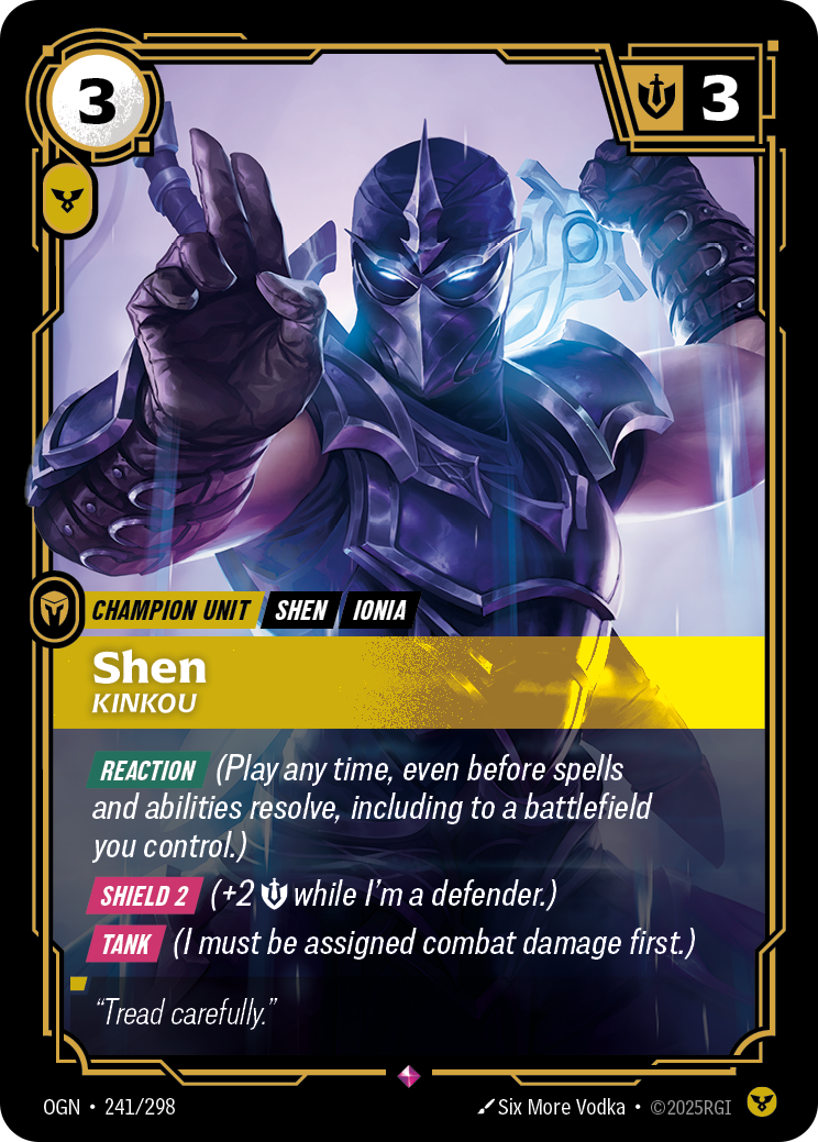Shen, Kinkou (Champion Unit) (OGN-241/298) (Rare)