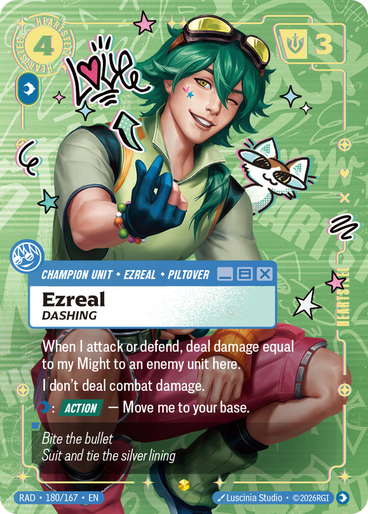 Ezreal, Dashing (Unit) (RAD-180/167) (Showcase) (Alternate Art - Overnumbered)