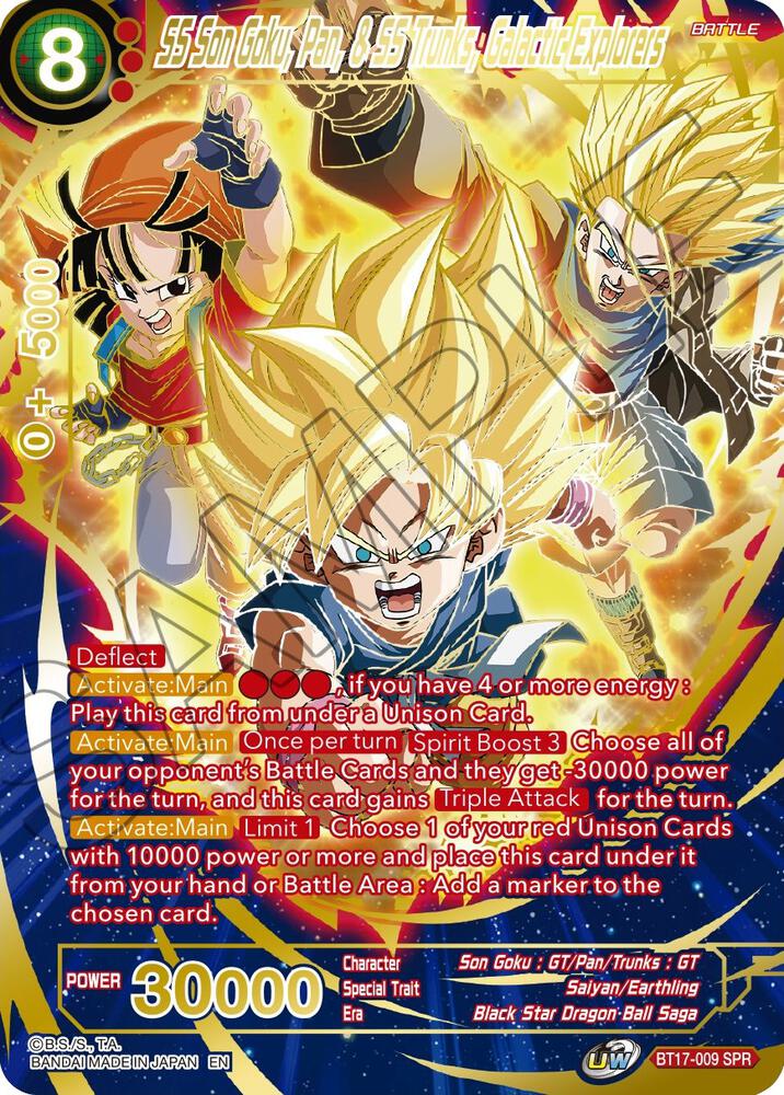SS Son Goku,Pan, & SS Trunks, Galactic Explorers (BT17-009) (SPR)