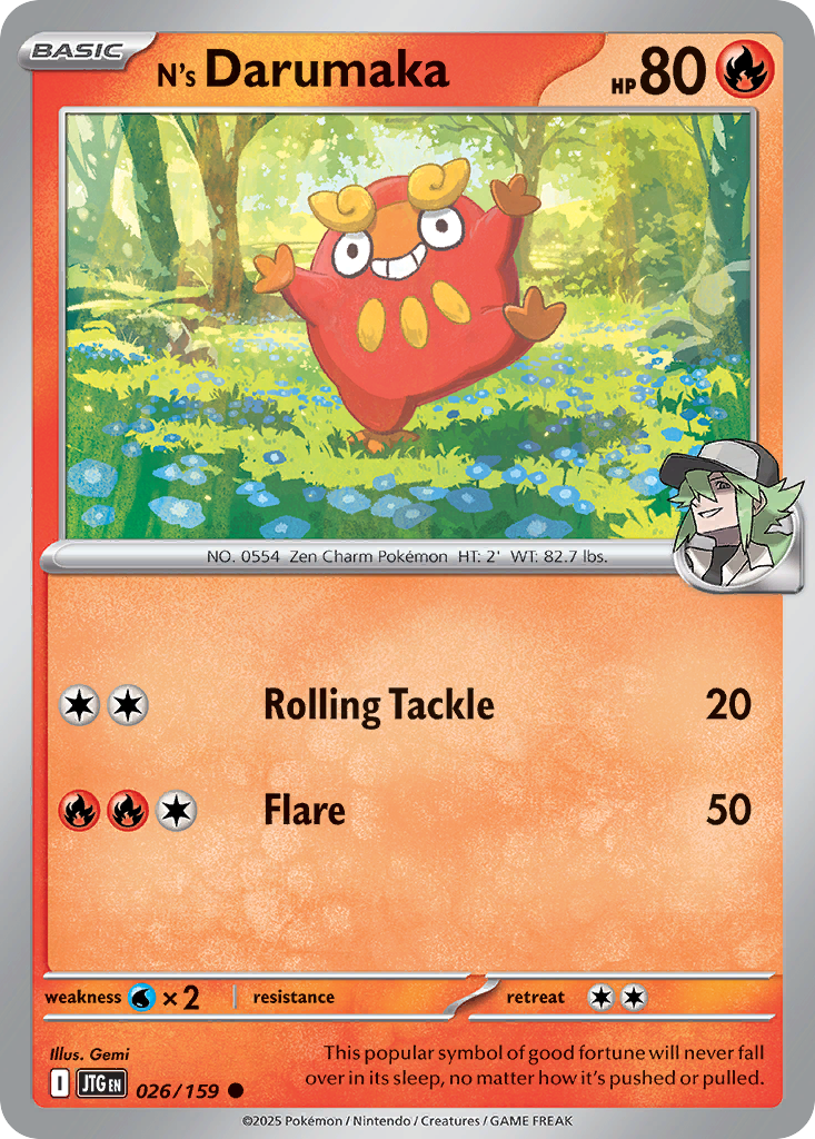 N's Darumaka (Basic Pokémon) (JTG-026/159) (Common)