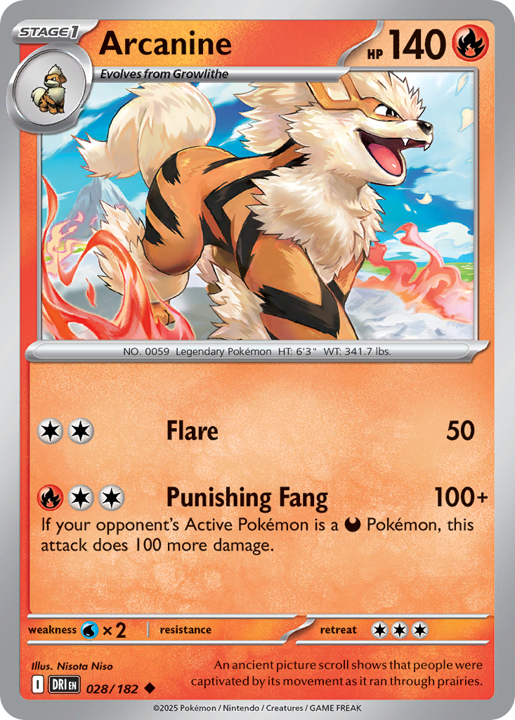 Arcanine (Stage 1 Pokémon) (DRI-028/182) (Uncommon)
