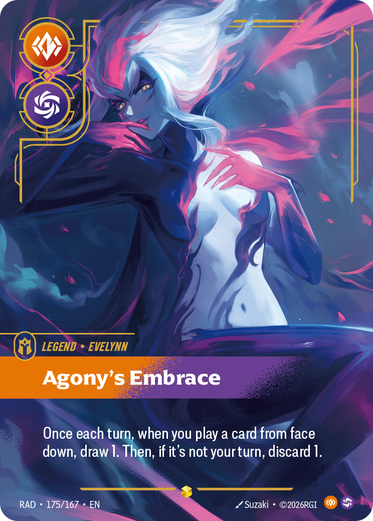 Agony's Embrace (Legend) (RAD-175/167) (Showcase) (Alternate Art - Overnumbered)