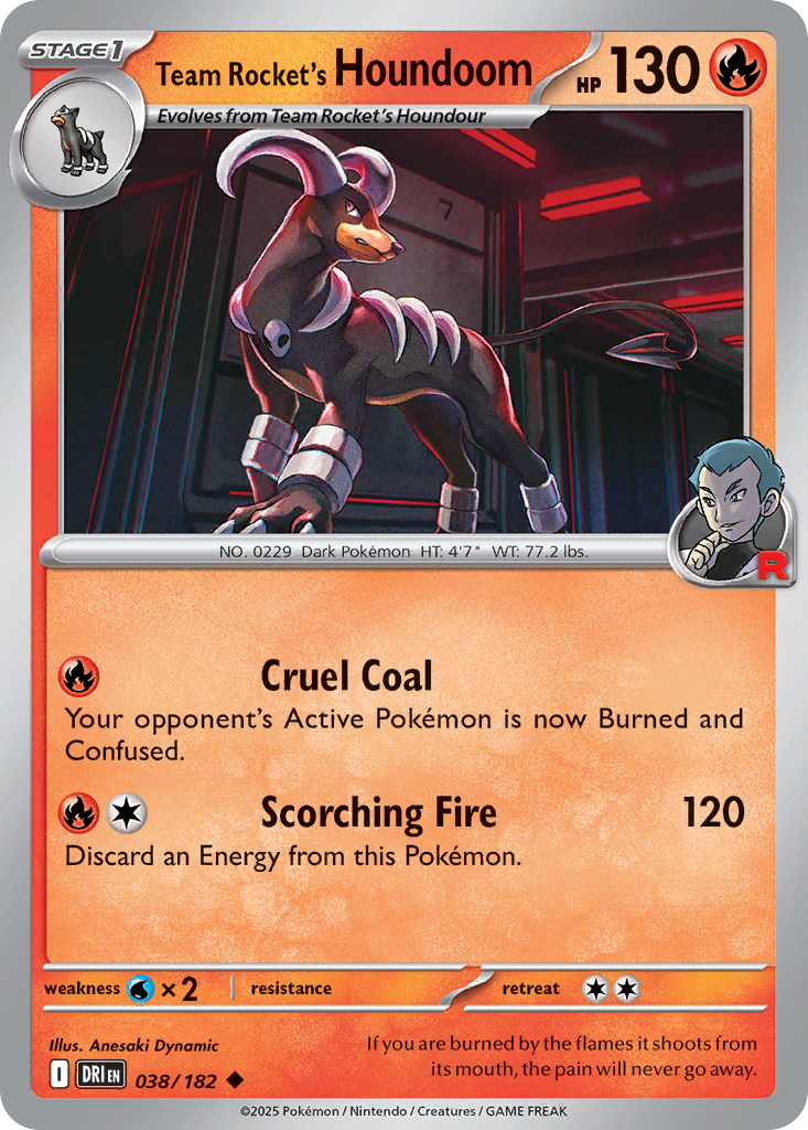 Team Rocket's Houndoom (Stage 1 Pokémon) (DRI-038/182) (Uncommon)