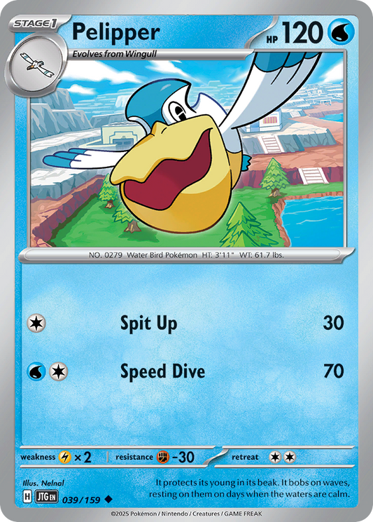 Pelipper (Stage 1 Pokémon) (JTG-039/159) (Uncommon)