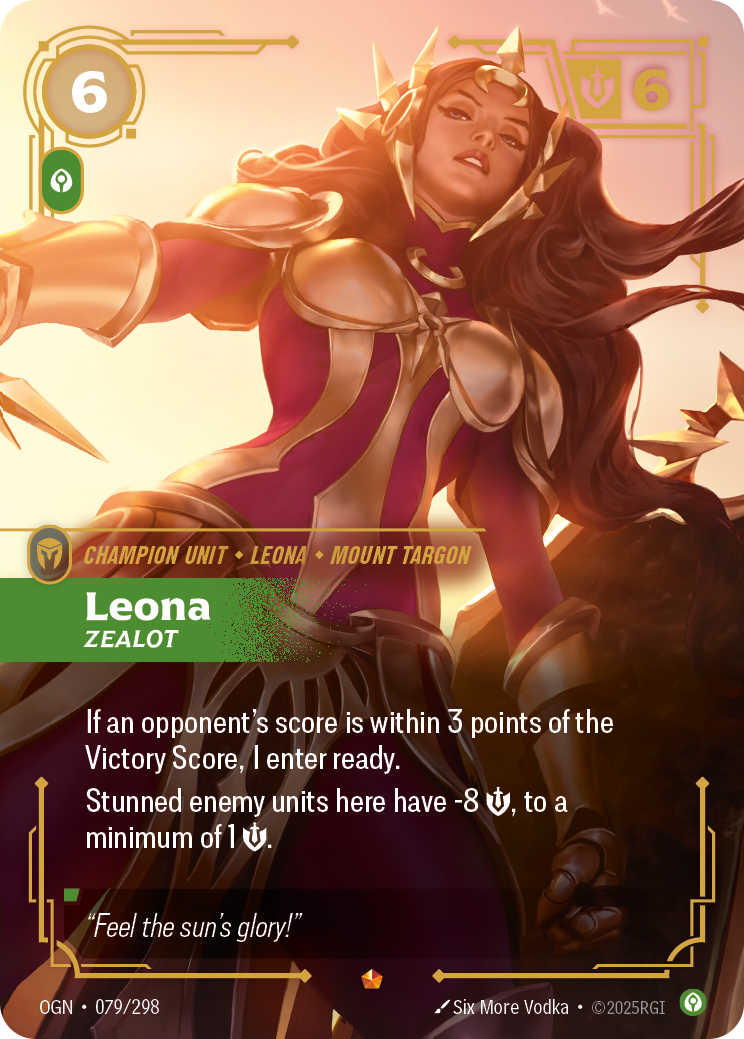 Leona, Zealot (Champion Unit) (OGN-079/298) (Epic)