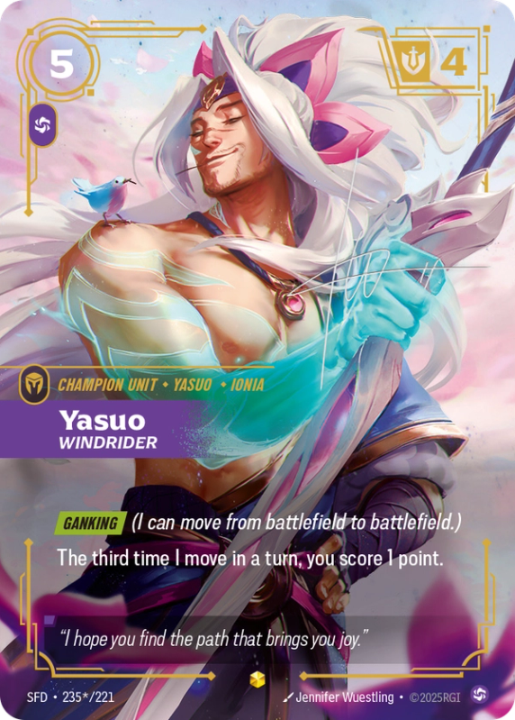 Yasuo Windrider (Champion Unit) (SFD-235*/221) (Showcase Signature)