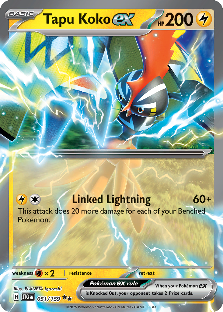 Tapu Koko ex (Basic Pokémon ex) (JTG-051/159) (Double Rare)