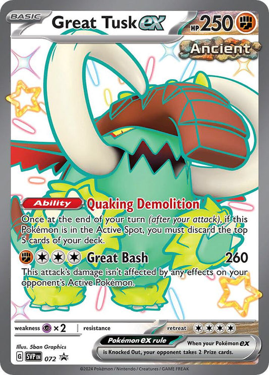Great Tusk EX 072 (SVP) (Black Star Promo)