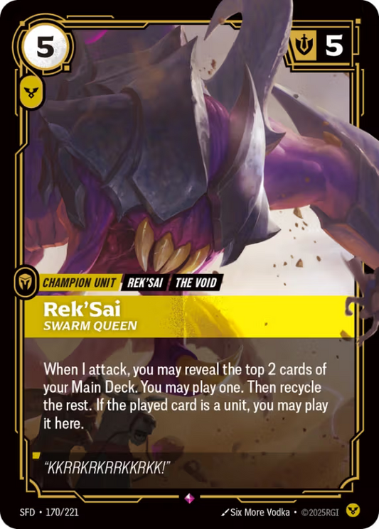 Rek'Sai, Swarm Queen (Champion Unit) (SFD-170/221) (Rare)