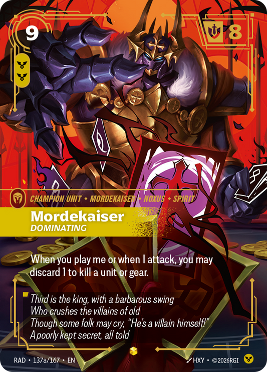 Mordekaiser, Dominating (Unit) (RAD-137a/167) (Showcase) (Alternate Art)