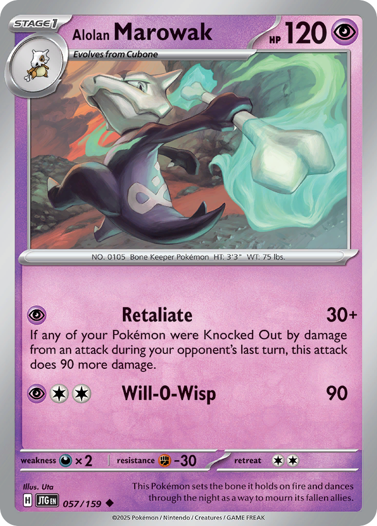 Alolan Marowak (Stage 1 Pokémon) (JTG-057/159) (Uncommon)